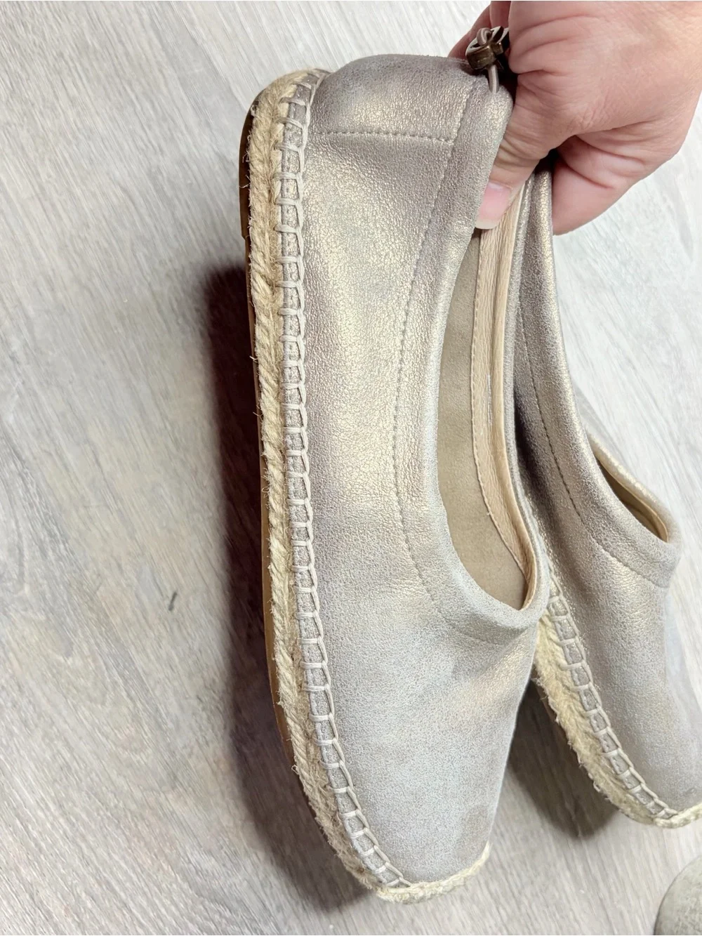 Eileen Fisher Bali Flats Espadrille Size 7 Women’s Metallic Casual